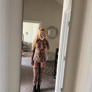 Stylish Black and Brown Jumpsuit